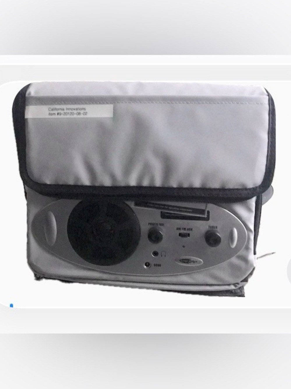 NEW! Collapsible Music cooler bag plays music & radio insulated dark grey straps